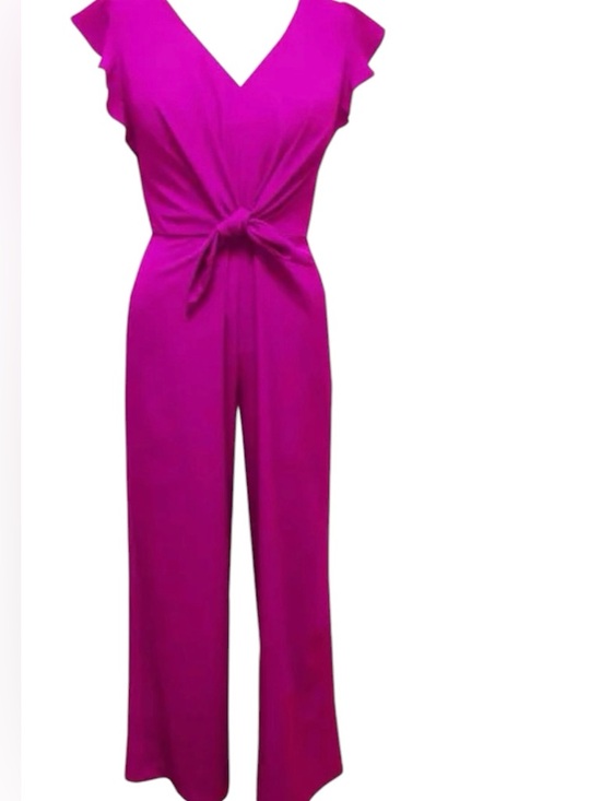 julia jordan Pants - julia jordan Magenta Tie-Front Wide-Leg Jumpsuit  Sz 12‎